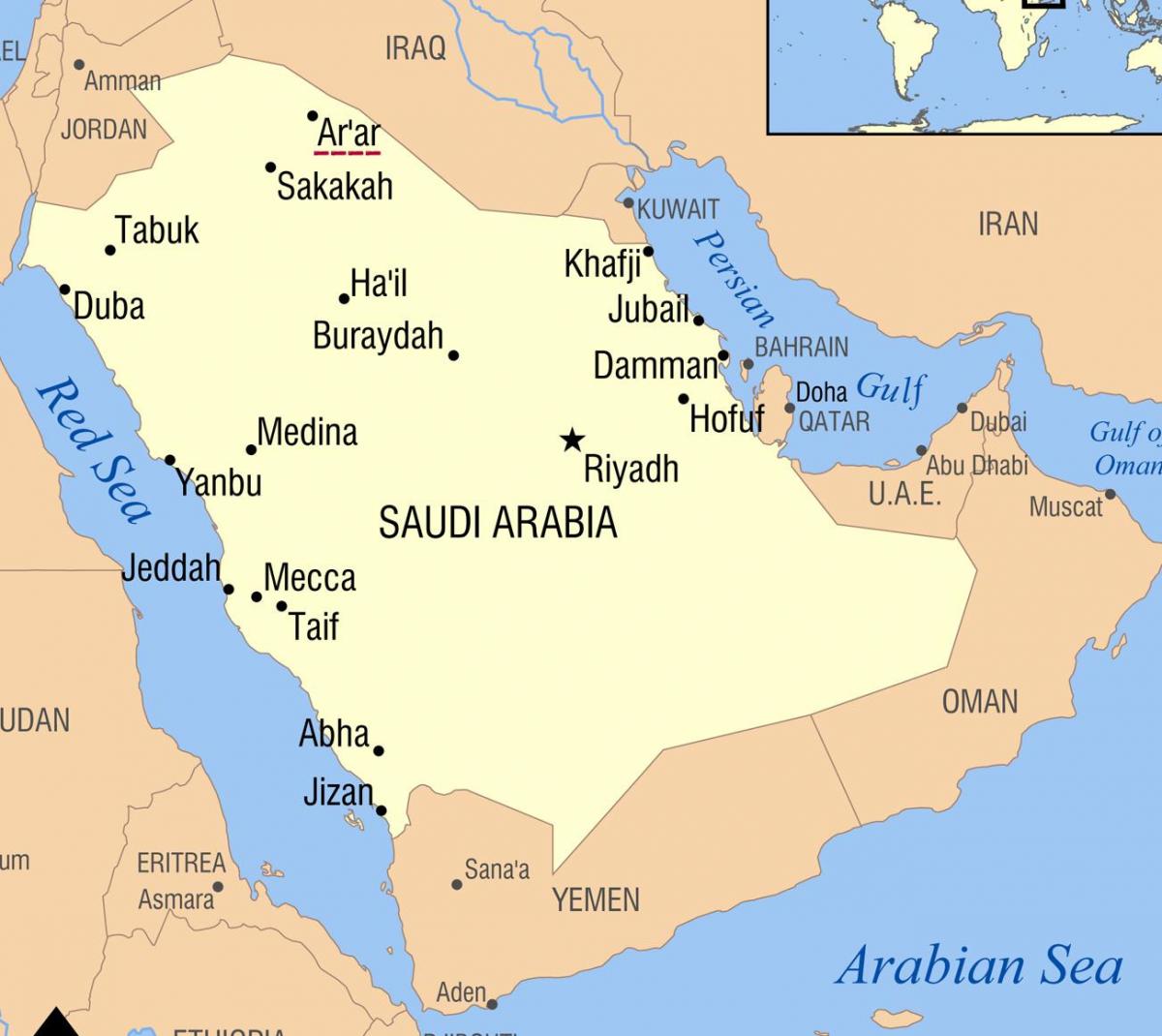 арар KSA газрын зураг