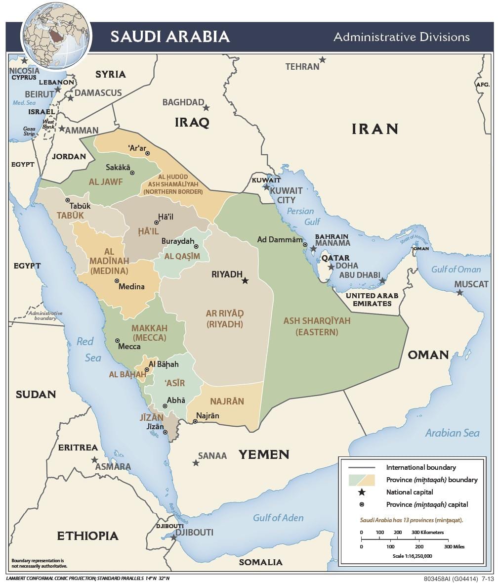 qassim Саудын Араб газрын зураг