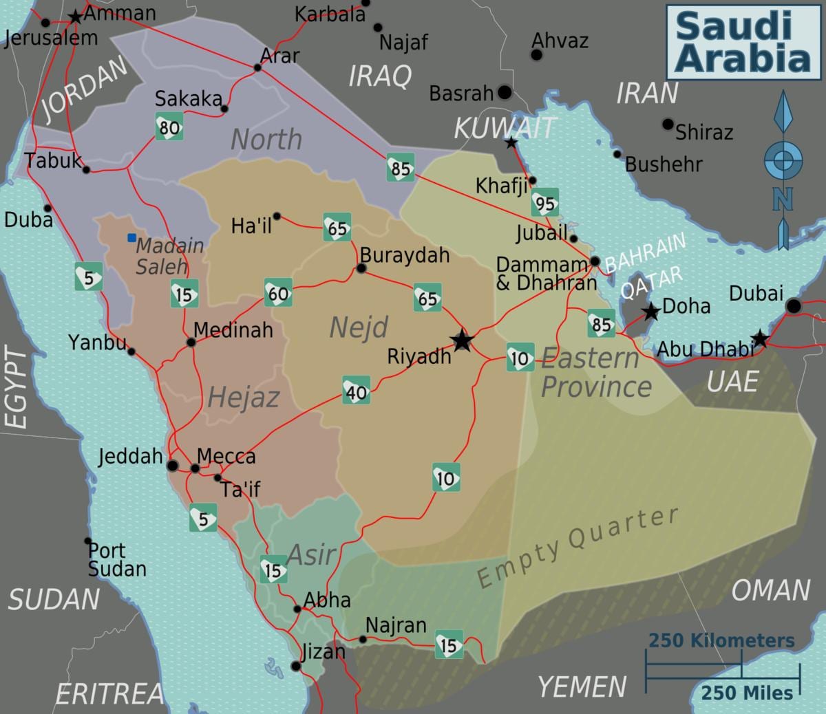 KSA газрын зураг бүхий хотууд