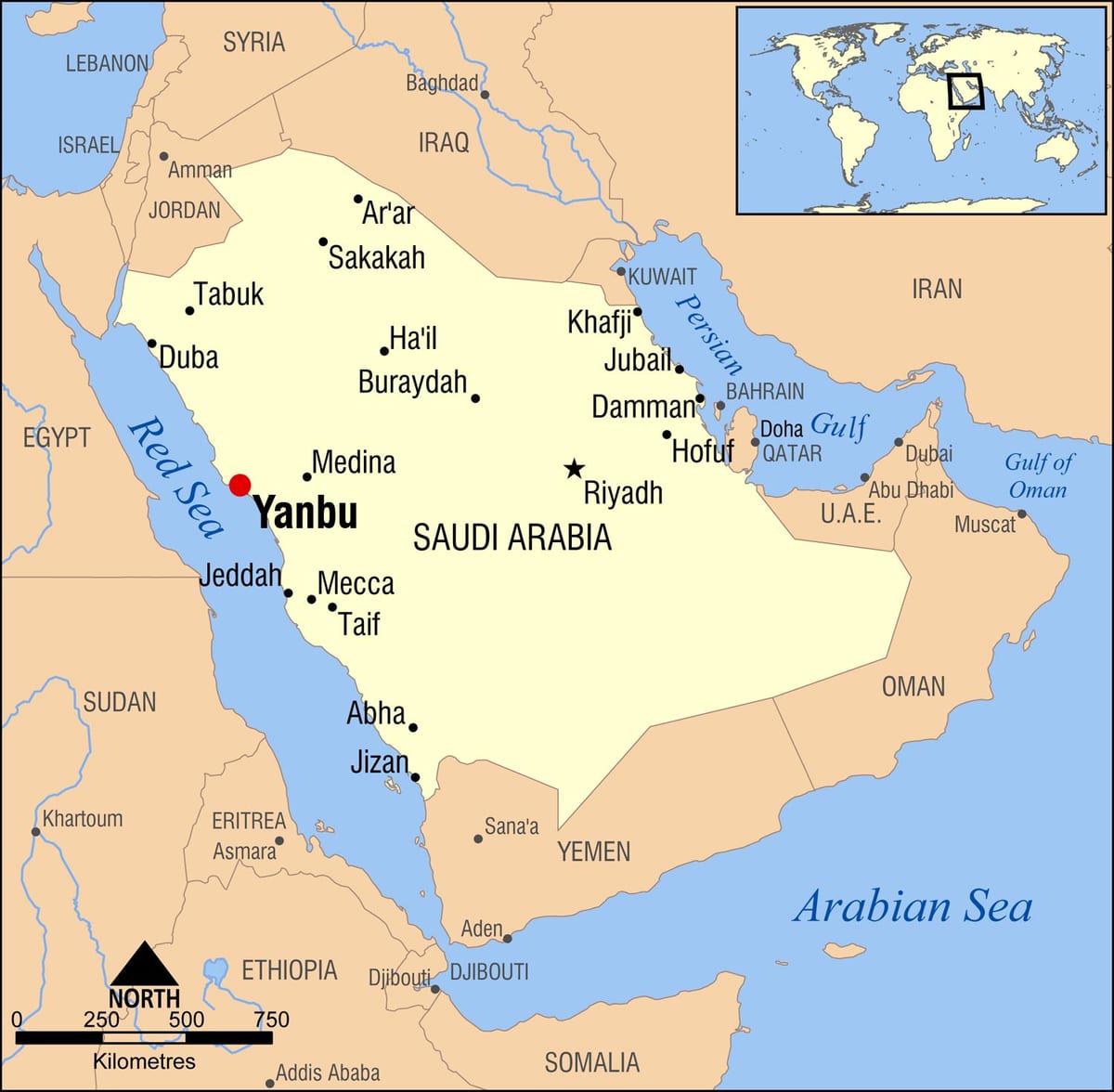yanbu KSA газрын зураг