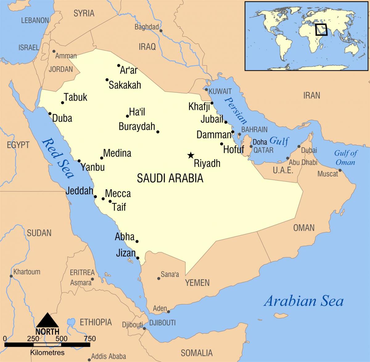 риад хотод KSA газрын зураг