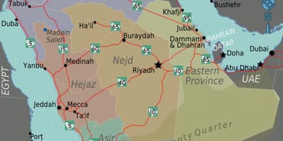 KSA газрын зураг бүхий хотууд